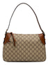 Gucci GG Emblem Surpeme Canvas Medium Leather Shoulder Bag Brown Beige
