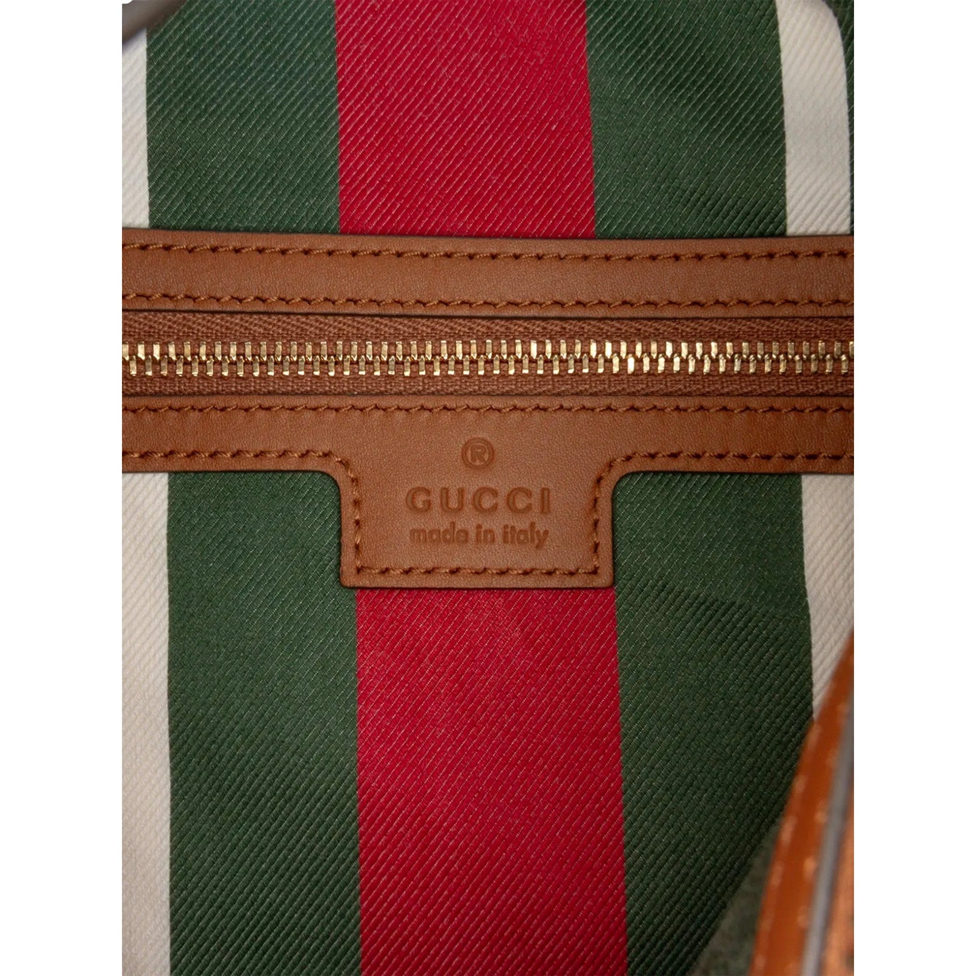 Gucci GG Emblem Surpeme Canvas Medium Leather Shoulder Bag Brown Beige