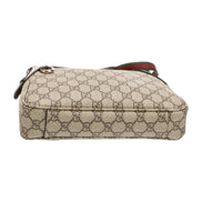 Gucci GG Emblem Surpeme Canvas Leather Shoulder Bag Black Beige available at Queen Bee of Beverly Hills