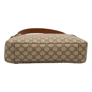 Gucci GG Emblem Surpeme Canvas Medium Leather Shoulder Bag Brown Beige available at Queen Bee of Beverly Hills