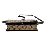 Gucci GG Emblem Canvas and Leather Wallet Mini Crossbody Bag in Black sold at Queen Bee of Beverly Hills