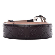 Gucci GG Guccissima Embossed Belt Interlocking G Dark Brown32 80/32 available at Queen Bee of Beverly Hills