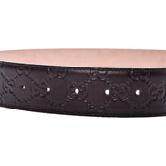Gucci GG Guccissima Embossed Belt Interlocking G Dark Brown32 80/32 available at Queen Bee of Beverly Hills