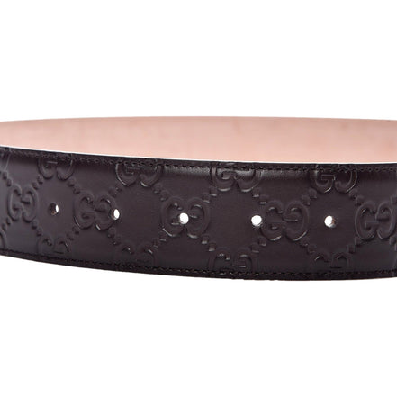 Gucci GG Guccissima Embossed Belt Interlocking G Dark Brown32 80/32 available at Queen Bee of Beverly Hills