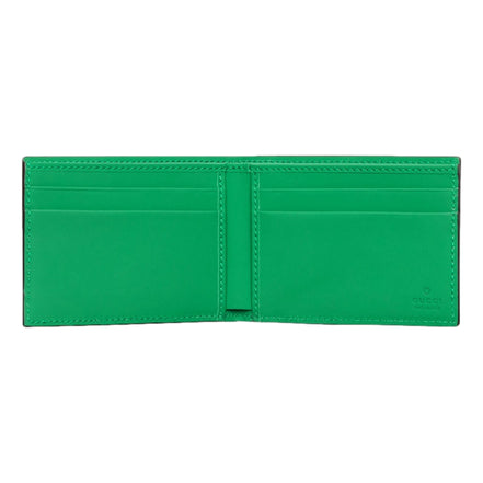 Gucci GG Leather Green Rubber Effect Bifold Wallet available at Queen Bee of Beverly Hills