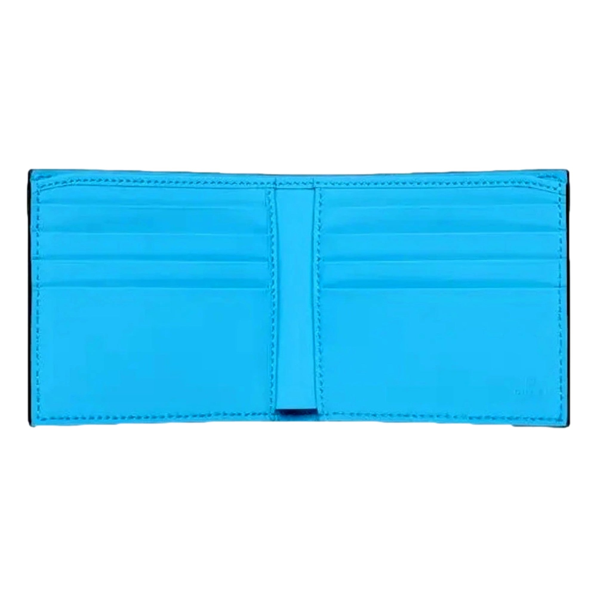 Gucci GG Leather Neon Blue Rubber Effect Bifold Wallet available at Queen Bee of Beverly Hills