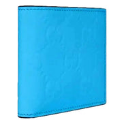 Gucci GG Leather Neon Blue Rubber Effect Bifold Wallet available at Queen Bee of Beverly Hills