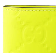 Gucci GG Leather Neon Yellow Rubber Effect Bifold Wallet available at Queen Bee of Beverly Hills