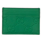 Gucci GG Leather Rubber Effect Green Card Holder Wallet available at Queen Bee of Beverly Hills