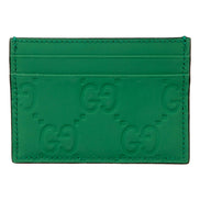 Gucci GG Leather Rubber Effect Green Card Holder Wallet available at Queen Bee of Beverly Hills