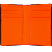 Gucci GG Leather Rubber Effect Neon Orange Folding Wallet Card Holder available at Queen Bee of Beverly Hills