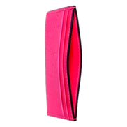Gucci GG Leather Rubber Effect Neon Pink Card Holder Wallet available at Queen Bee of Beverly Hills