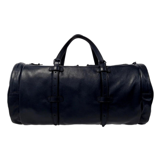 Gucci GG Logo Deep Blue Buffalo Leather Duffle Tote with Strap available at Queen Bee of Beverly Hills