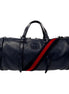 Gucci GG Logo Deep Blue Buffalo Leather Duffle Tote with Strap available at Queen Bee of Beverly Hills