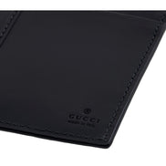 Gucci GG Rubber Effect Long Card Case Black Leather Wallet
