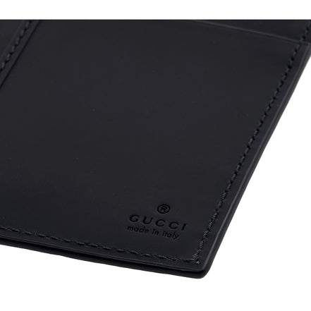 Gucci GG Rubber Effect Long Card Case Black Leather Wallet