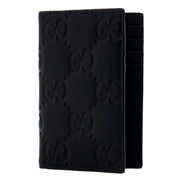Gucci GG Rubber Effect Long Card Case Black Leather Wallet