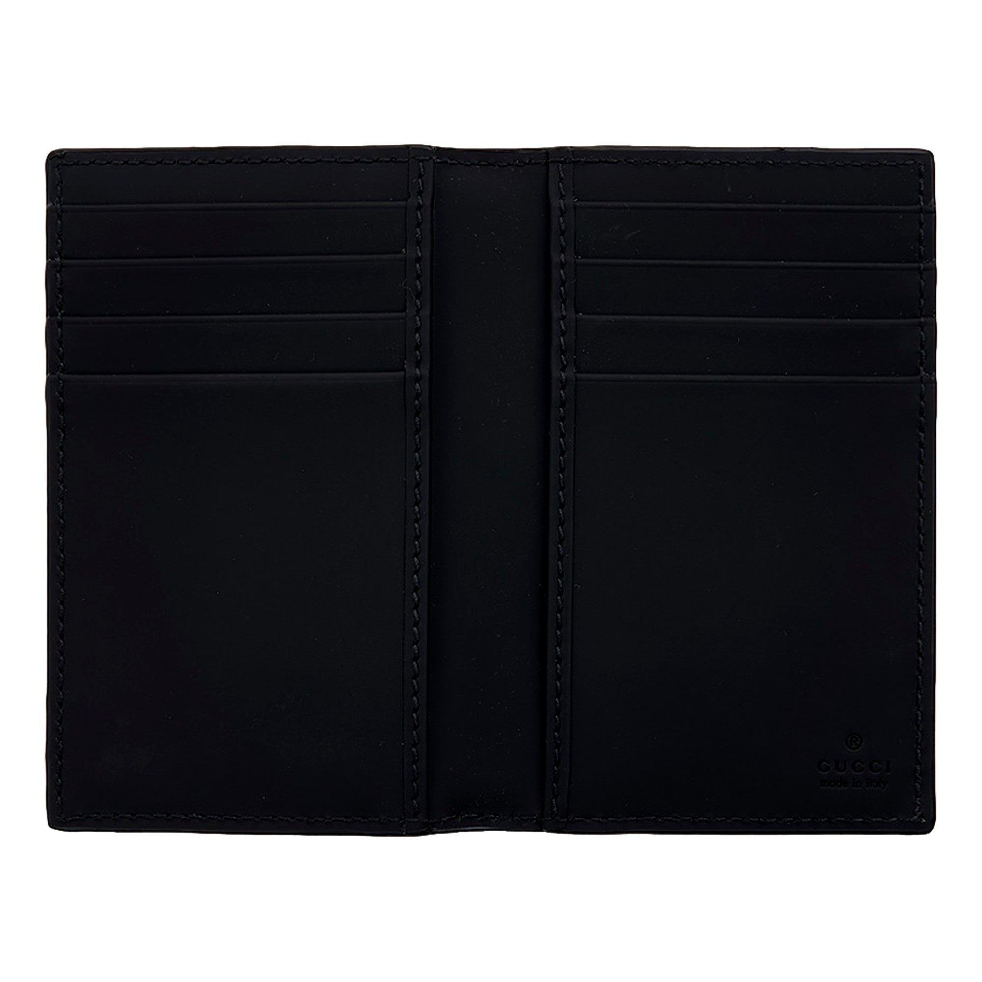 Gucci GG Rubber Effect Long Card Case Black Leather Wallet