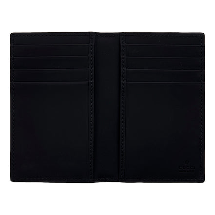 Gucci GG Rubber Effect Long Card Case Black Leather Wallet