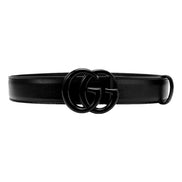 Gucci GG Marmont Monochrome Black Leather Belt 120 - available at Queen Bee of Beverly Hills. 