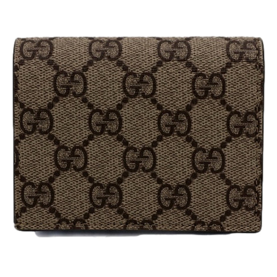 Gucci GG Marmont Canvas Leather Card Case Wallet Pink Blue