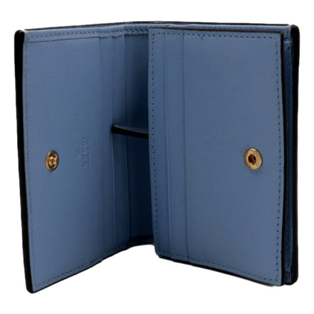 Gucci GG Marmont Canvas Leather Card Case Wallet Pink Blue