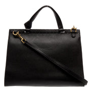 Gucci GG Marmont Black Calfskin Top Handle Satchel Handbag available at Queen Bee of Beverly Hills