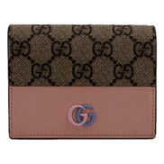 Gucci GG Marmont Canvas Leather Card Case Wallet Pink Blue available at Queen Bee of Beverly Hills