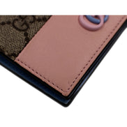 Gucci GG Marmont Canvas Leather Card Case Wallet Pink Blue available at Queen Bee of Beverly Hills