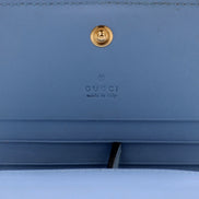 Gucci GG Marmont Canvas Leather Card Case Wallet Pink Blue available at Queen Bee of Beverly Hills