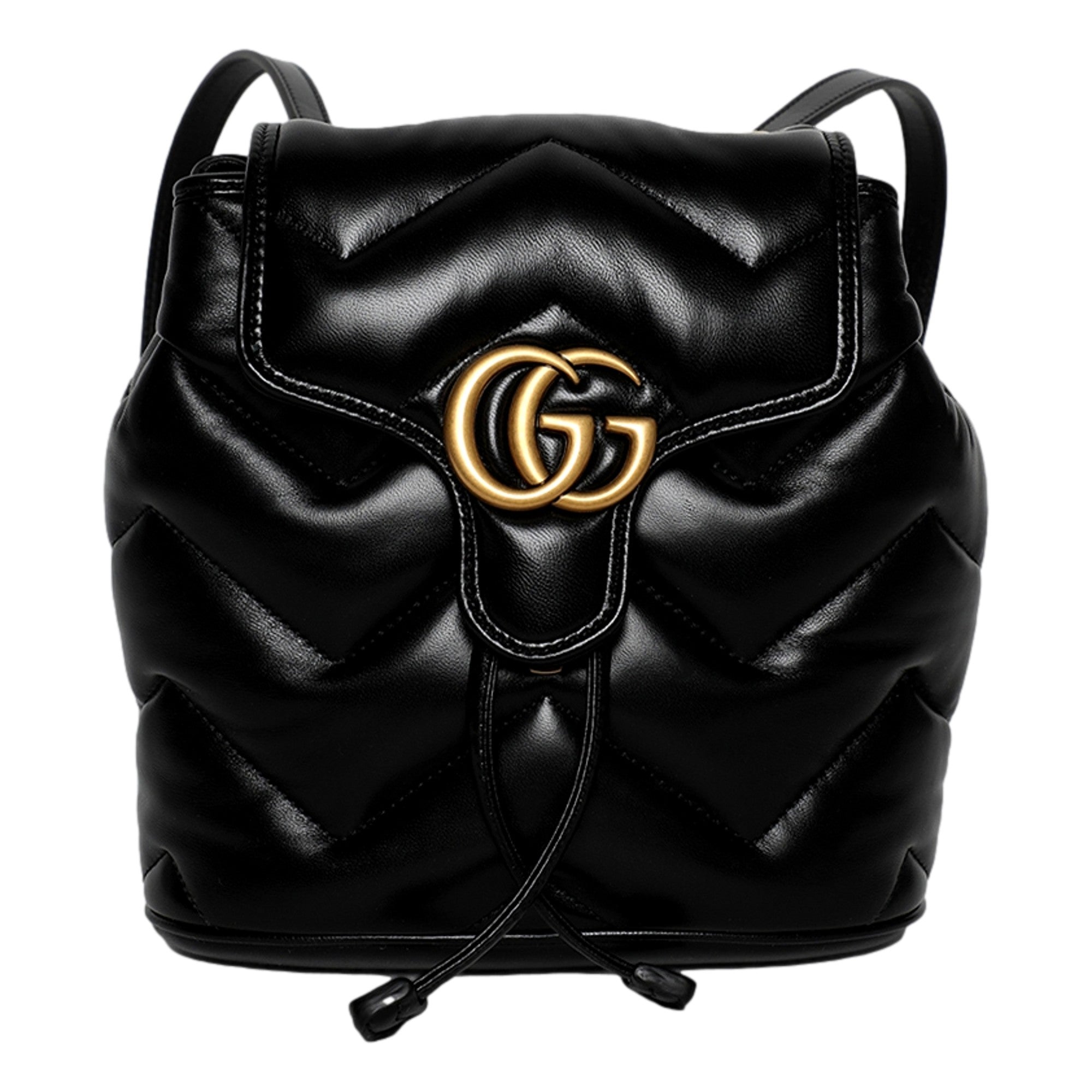 Gucci GG Marmont Matelassé Quilted Leather Black Backpack available at Queen Bee of Beverly Hills