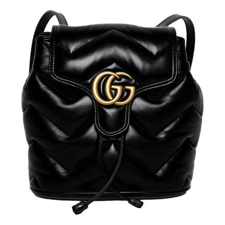 Gucci GG Marmont Matelassé Quilted Leather Black Backpack available at Queen Bee of Beverly Hills