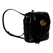 Gucci GG Marmont Matelassé Quilted Leather Black Backpack available at Queen Bee of Beverly Hills