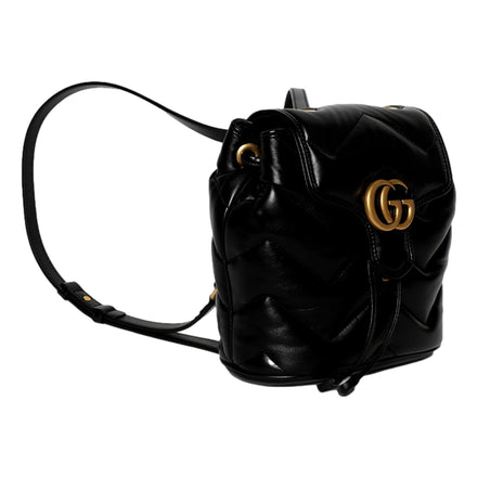 Gucci GG Marmont Matelassé Quilted Leather Black Backpack available at Queen Bee of Beverly Hills