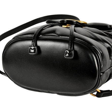 Gucci GG Marmont Matelassé Quilted Leather Black Backpack available at Queen Bee of Beverly Hills