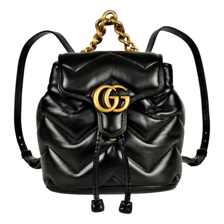 Gucci GG Marmont Matelassé Quilted Leather Black Backpack available at Queen Bee of Beverly Hills