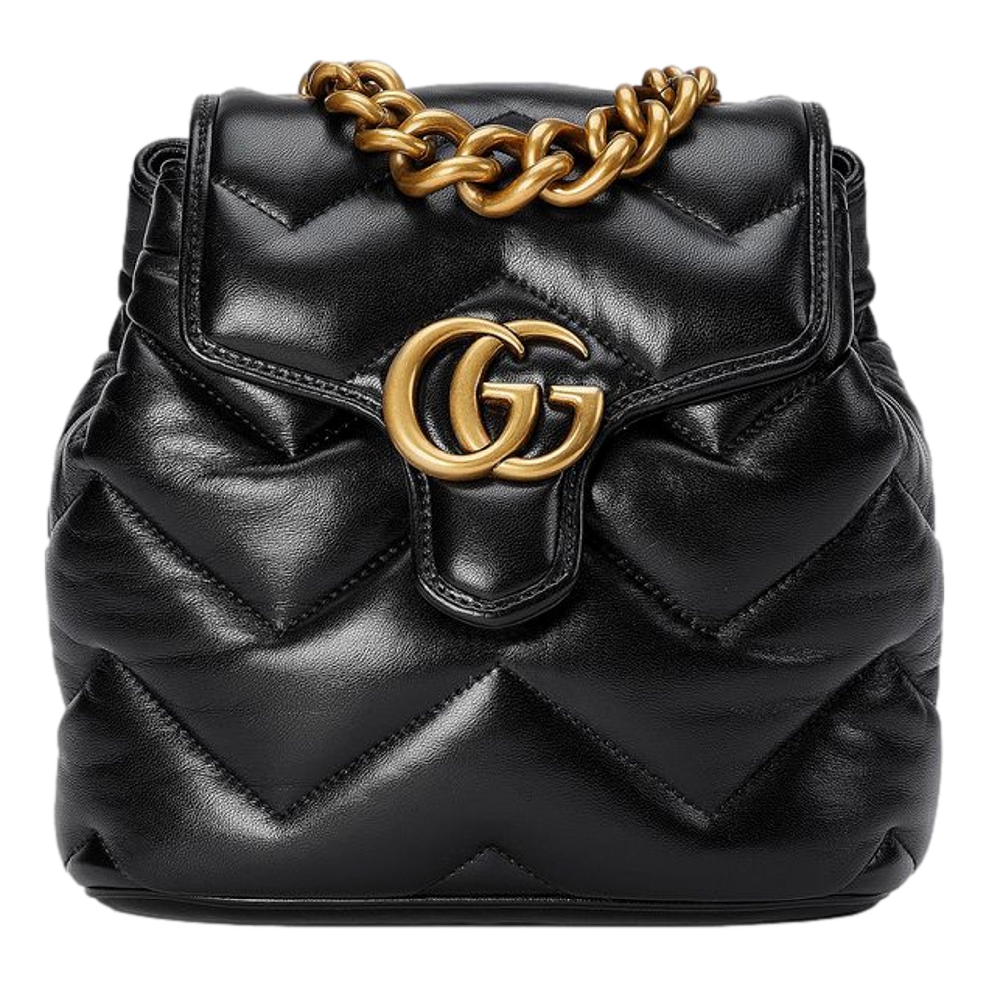 Gucci GG Marmont Matelassé Quilted Leather Black Backpack available at Queen Bee of Beverly Hills