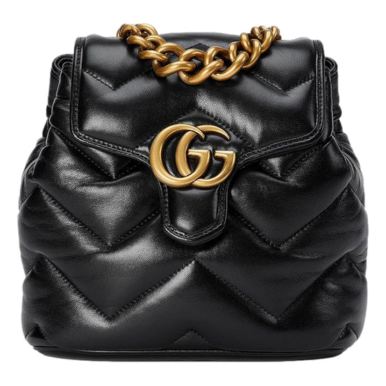Gucci GG Marmont Matelassé Quilted Leather Black Backpack available at Queen Bee of Beverly Hills