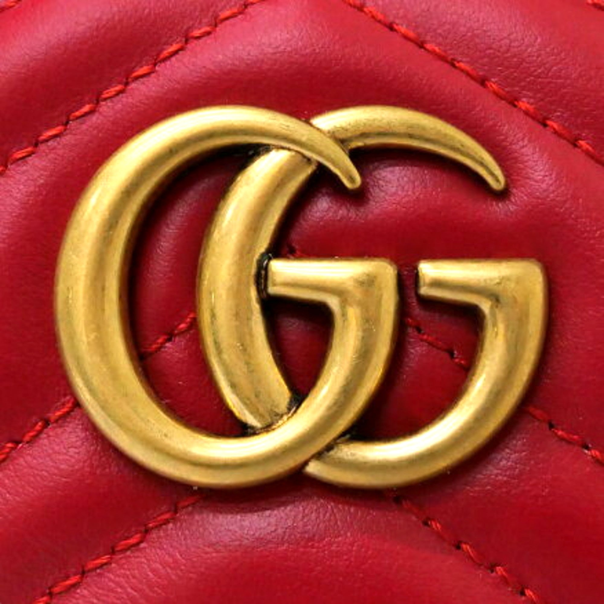 Gucci GG Marmont Matelassé Red Leather Crossbody Mini Bag available at Queen Bee of Beverly Hills