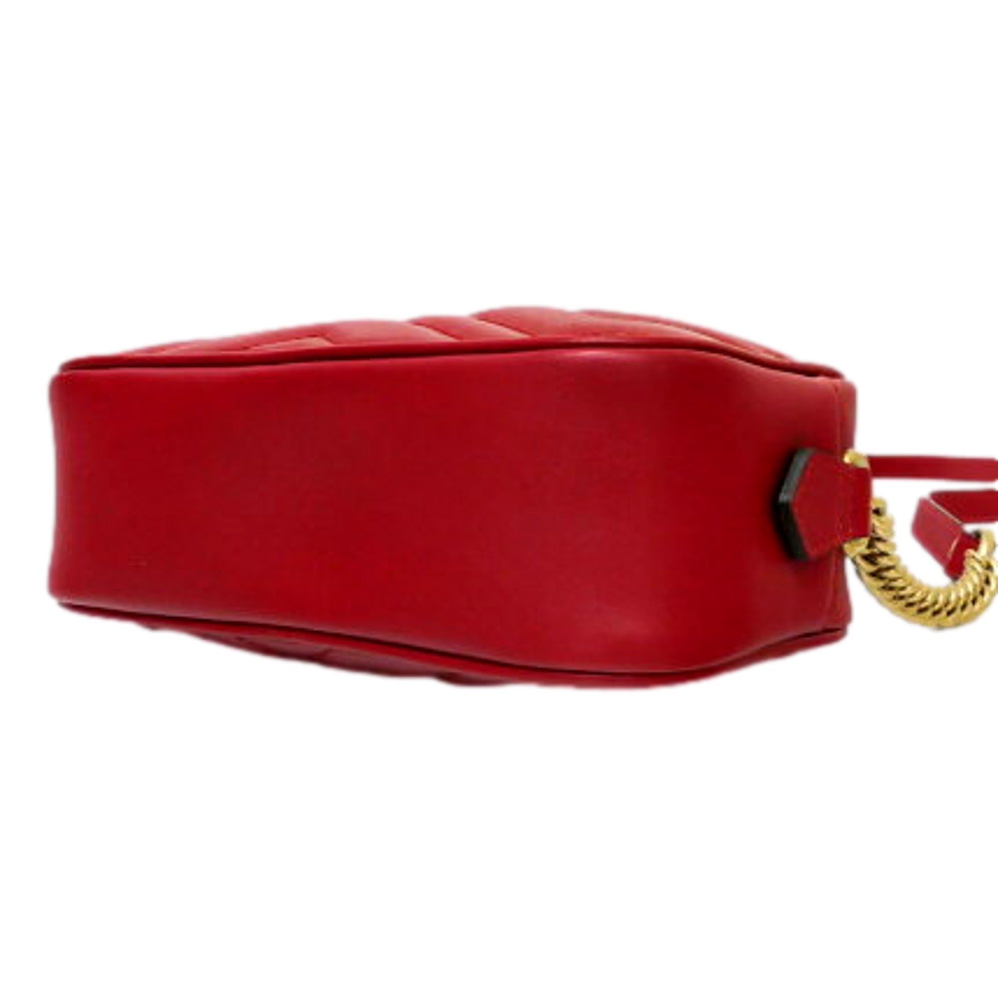 Gucci GG Marmont Matelassé Red Leather Crossbody Mini Bag available at Queen Bee of Beverly Hills