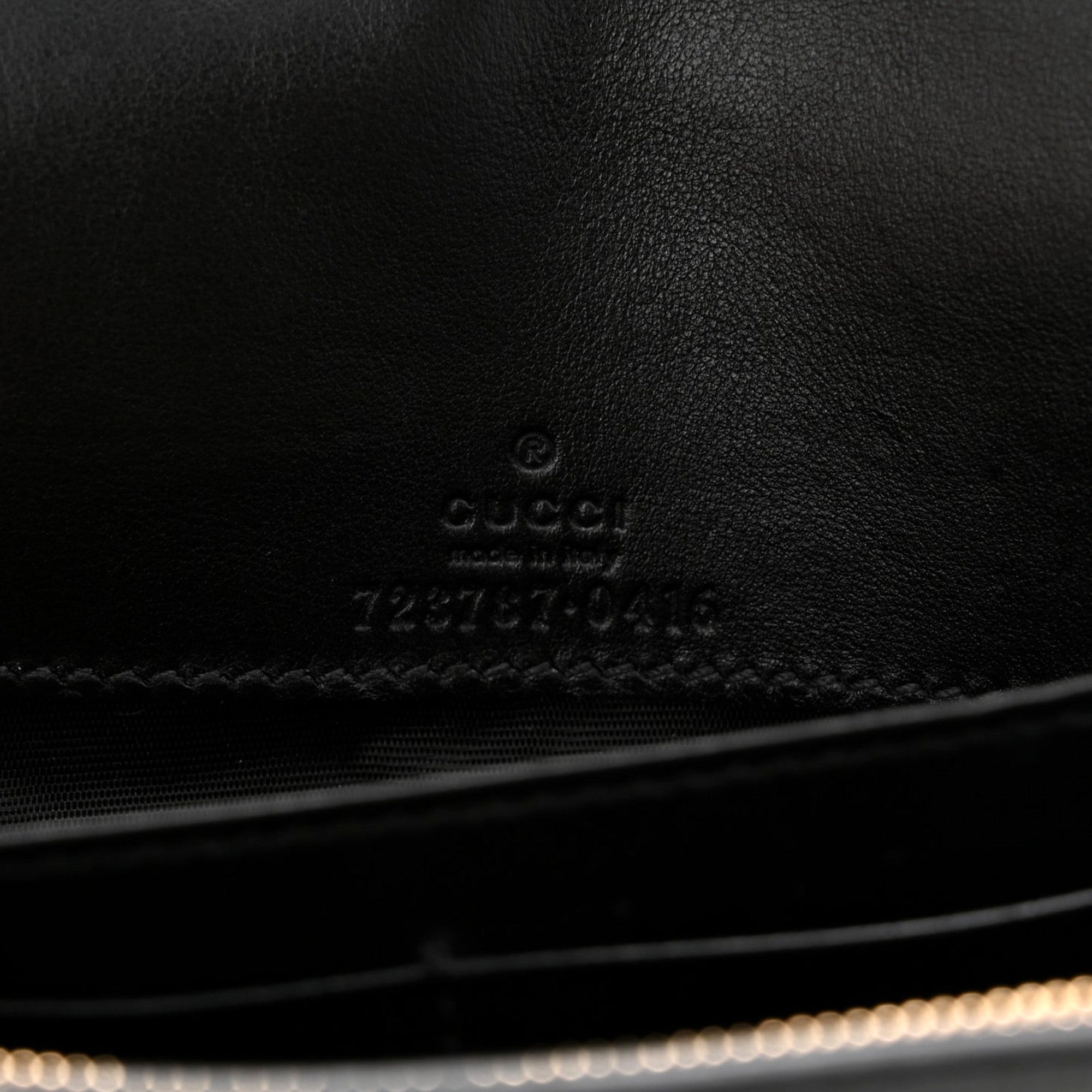 Gucci GG Matelasse Leather Chain Wallet Shoulder Bag Black