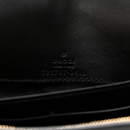 Gucci GG Matelasse Leather Chain Wallet Shoulder Bag Black