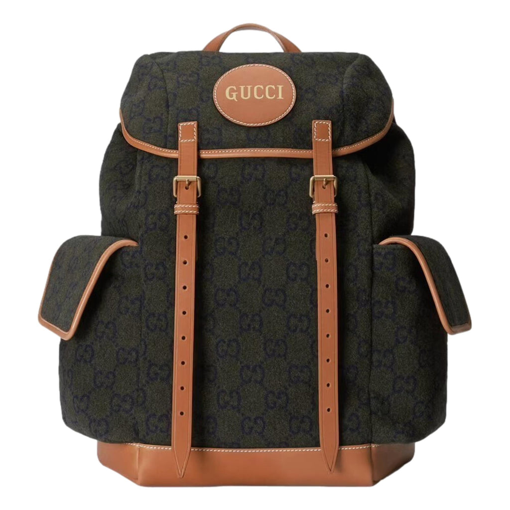 Gucci Dark Green Wool Guccisima GG Large Backpack – Queen Bee of