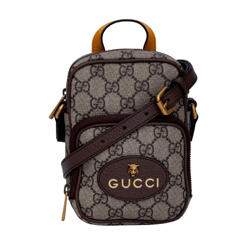 Gucci GG Monogram Tiger Beige Coated Canvas Mini Bag Crossbody at_Queen_Bee_of_Beverly_Hills