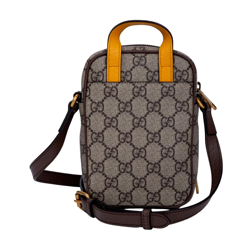 Gucci Monogram Canvas Small Messenger Bag Brown/Beige