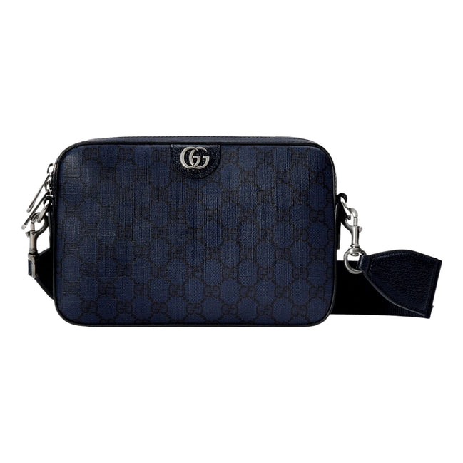 Gucci GG Supreme Canvas Ophidia Small Crossbody Bag in Navy Blue sold at Queen Bee of Beverly Hills