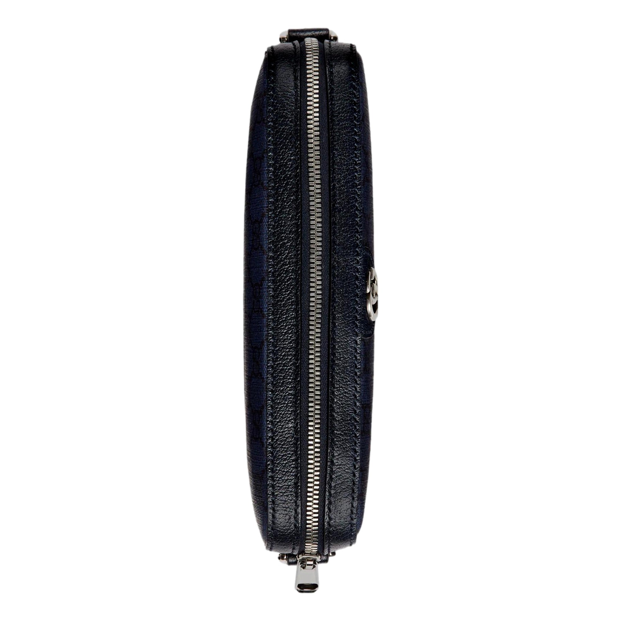 Gucci GG Supreme Canvas Ophidia Small Crossbody Bag in Navy Blue sold at Queen Bee of Beverly Hills