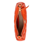 Gucci GG Quilted Matelassé Leather Mini Shoulder Bag In Orange available at Queen Bee of Beverly Hills
