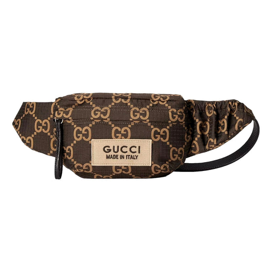 Gucci GG Ripstop Waist Bag Beige and Brown available at Queen Bee of Beverly Hills