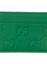 Gucci GG Leather Rubber Effect Green Card Holder Wallet